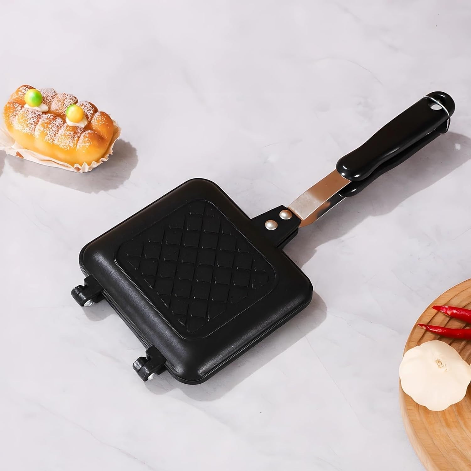 Aluminum Panini Press & Sandwich Maker Double-Sided Non-Stick Grill