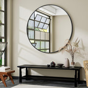 Large Round Wall Mirror 106cm with Seamless Aluminum Frame & Easy Mount