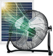 16-Inch Solar Floor Fan – 30W Panel 20,000mAh Rechargeable 18-Speed Cooling Tilt