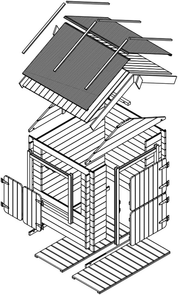 Solid Wood Garden Playhouse for Kids Outdoor Wendy House 19mm Panels