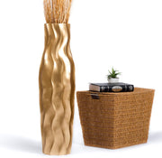Large Gold Floor Vase 85cm Tall Farmhouse Decorative Vase for Pampas Grass