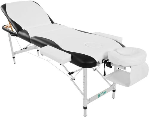Portable Aluminum Massage Table Folding Beauty Spa Bed Adjustable White 80cm