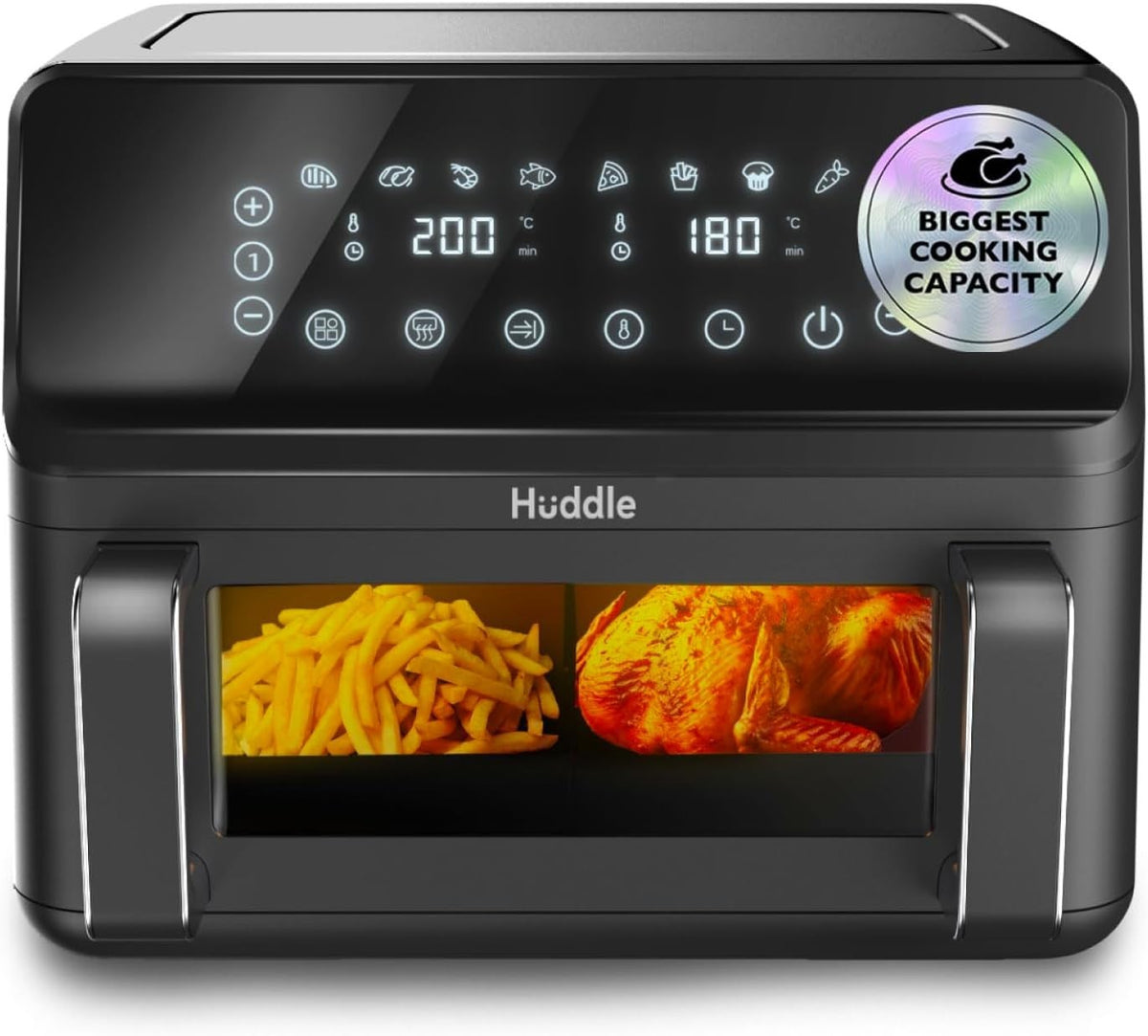 9L Air Fryer Oven Digital Touchscreen Dual Baskets 8 Cooking Modes Healthy