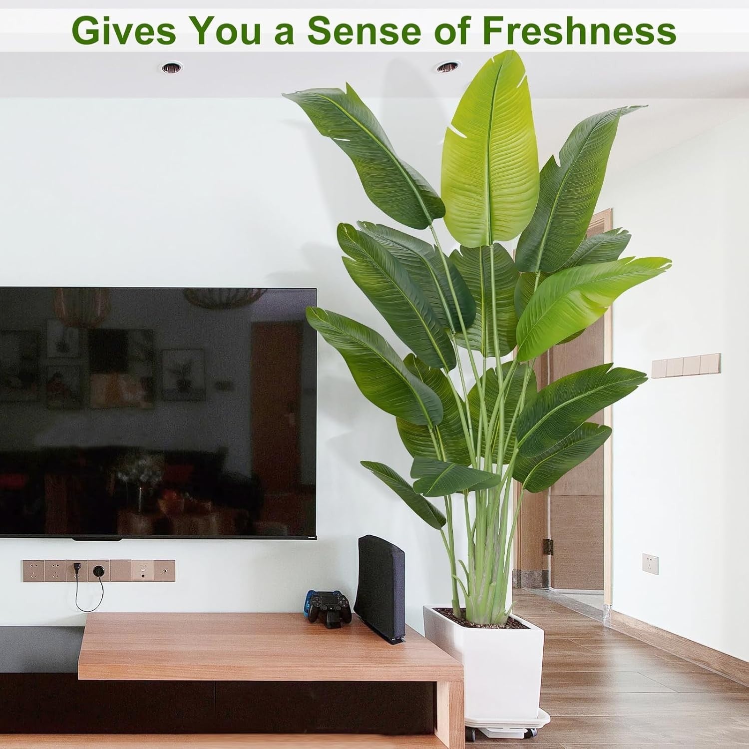 Set of 2 Bird of Paradise Plants 200cm Lifelike Indoor Potted Tropical Banana