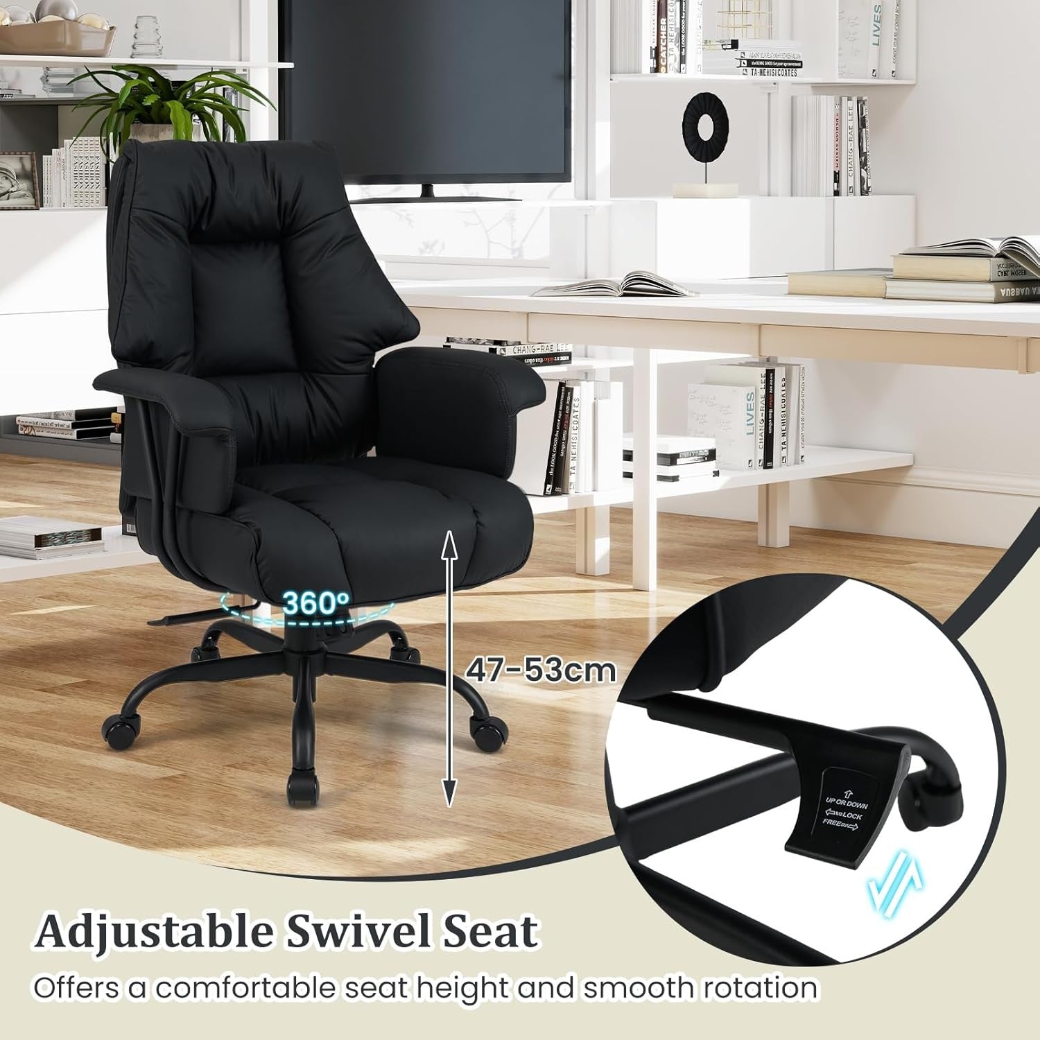 Executive Office Chair High Back PU Leather Swivel Tilt