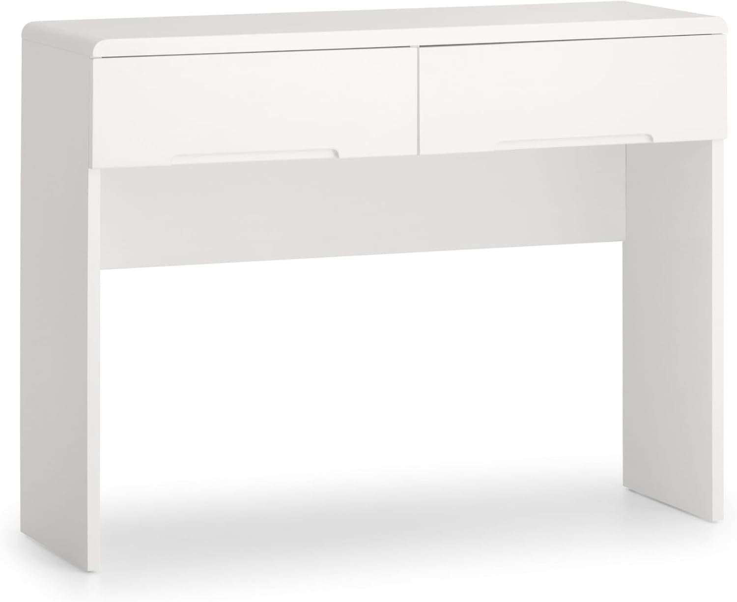 High Gloss White Modern Dressing Table 2 Drawer Minimalist Bedroom Vanity