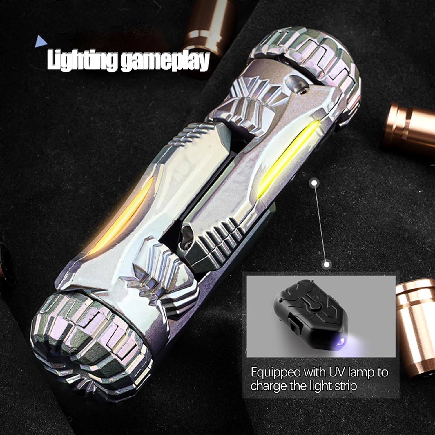 Metal Fidget Spinner Ring Clicker Slider EDC Stress Relief Pocket Toy