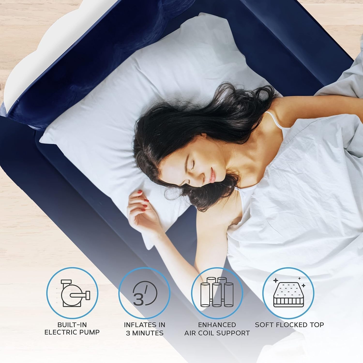 Elevated Air Mattress with Electric Pump & Headboard – Single 99x196cm