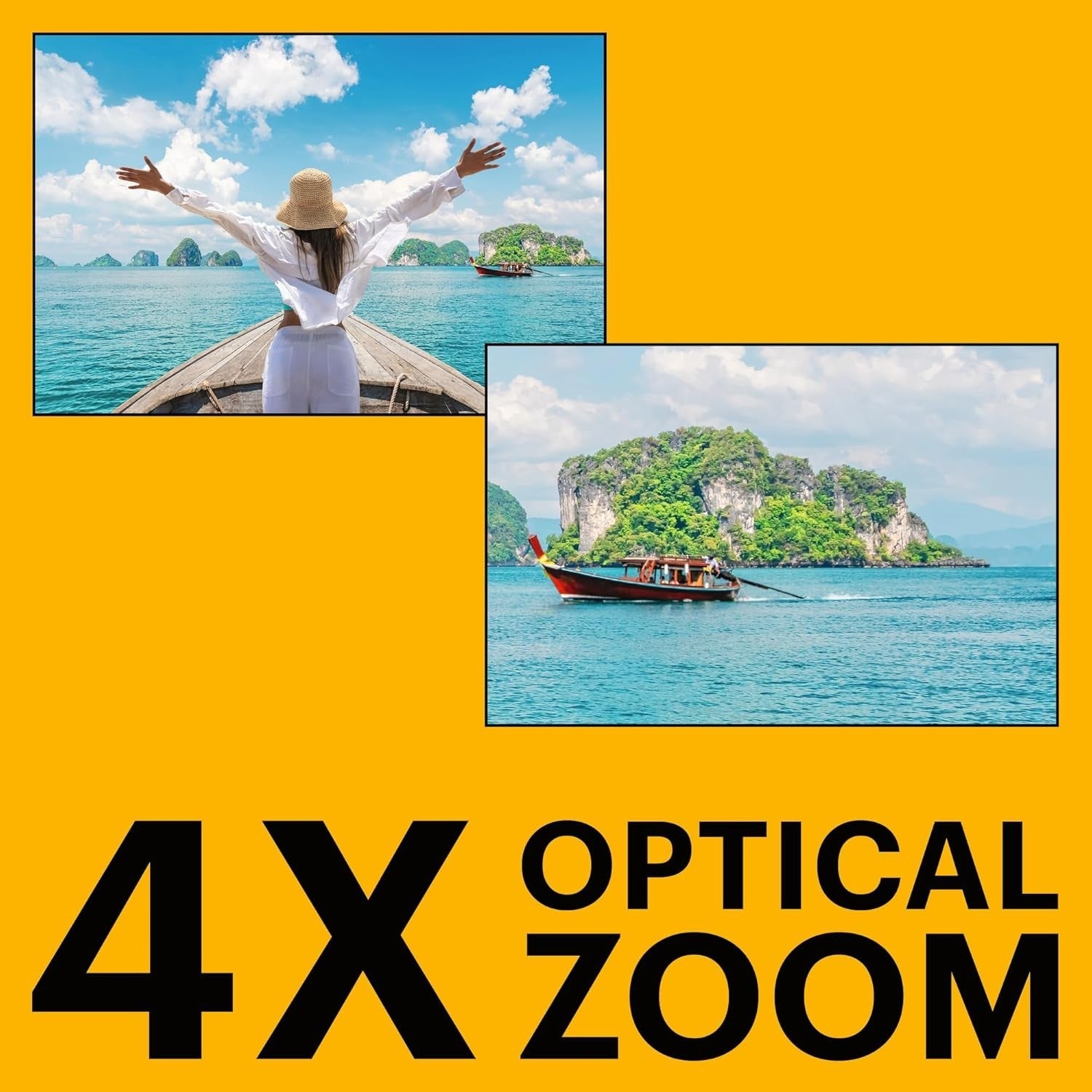 Waterproof Tough Digital Camera 16MP 4X Zoom Full HD White