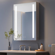 LED Bathroom Mirror Cabinet with Demister, Shaver Socket & Dimmable Light
