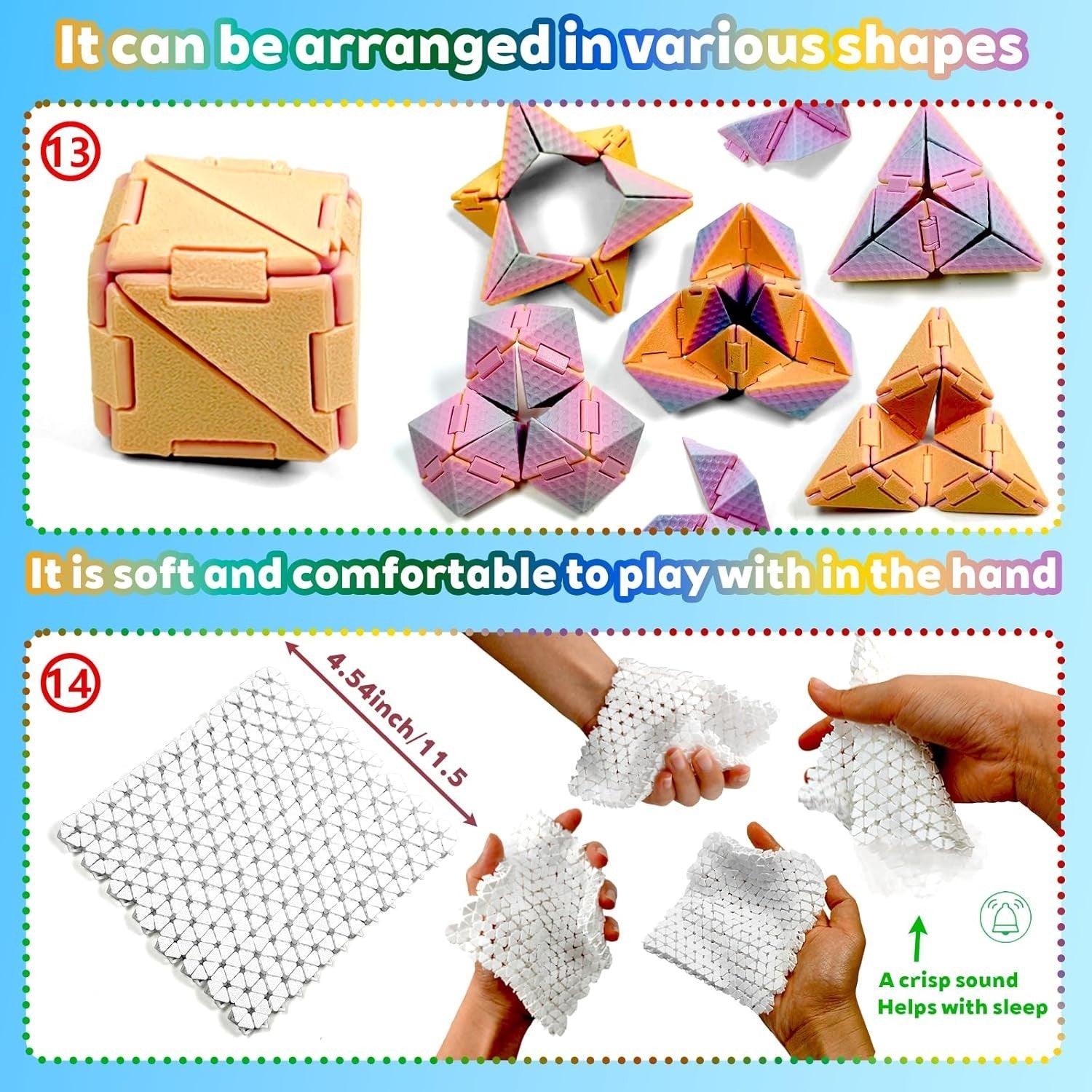 14-in-1 3D Printed Fidget Toys Set Stress Relief Anxiety Desk Gifts