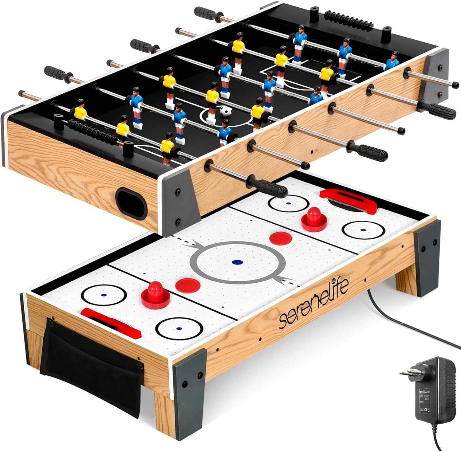 Multi Game Table Air Hockey Foosball Combo Swivel Arcade Table Kids Adults