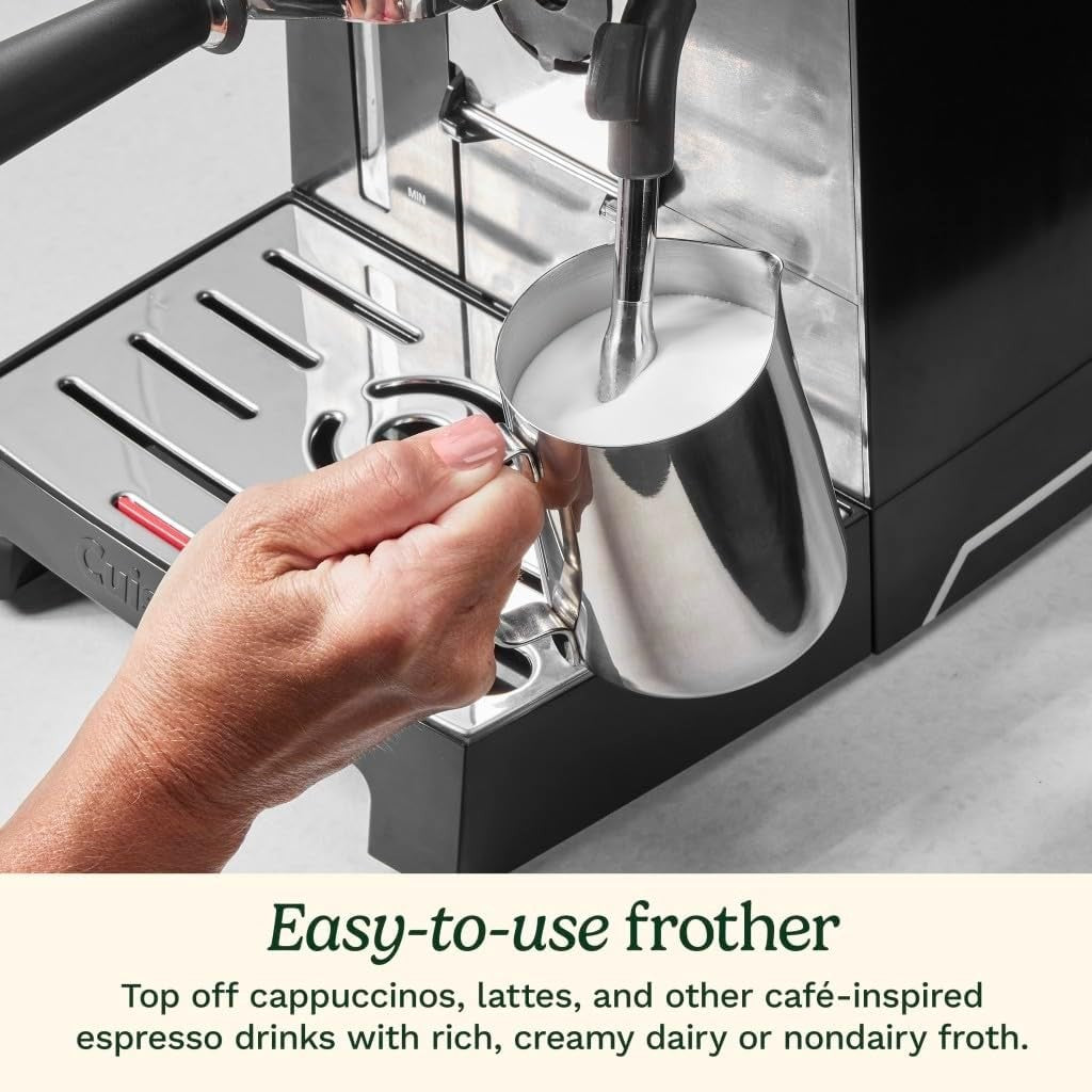 20 Bar Espresso Machine Steam Wand Cold Brew Feature Stainless Steel Black