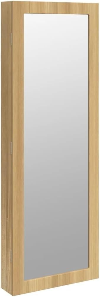 LED Wall Mounted Jewelry Cabinet Mirror Lockable Slim Storage Armoire