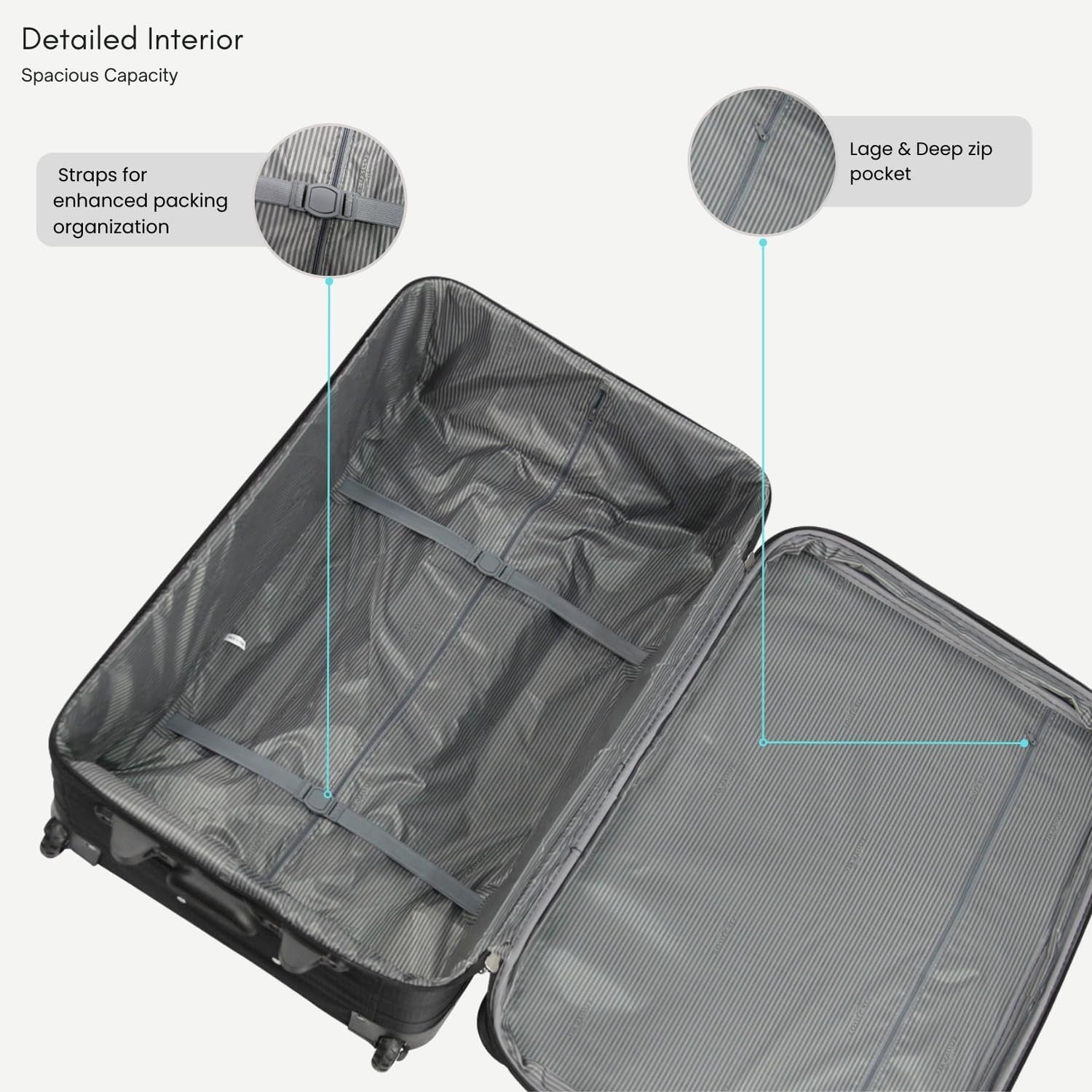 29” Large Expandable Soft Suitcase Lightweight 2 Wheel Check In Luggage 92L