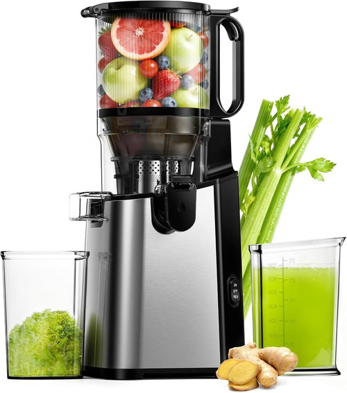 Cold Press Juicer 400W 5.8in Wide Feed Chute Whole Fruit High Yield