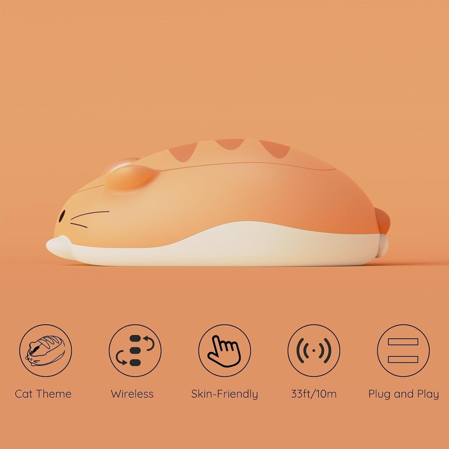 Cute Cat Wireless Mouse 3200 DPI Bluetooth 2.4G Silent Click