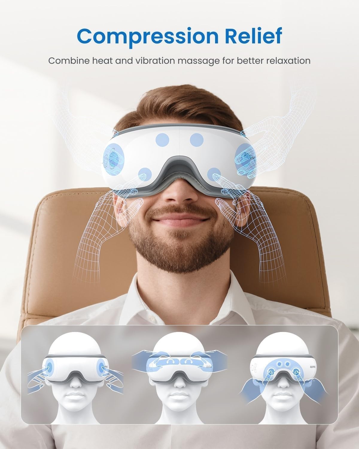 Rechargeable Heated Eye Mask Bluetooth Music Sleep & Dry Eye Relief