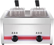 LPG Gas Deep Fryer 20L Stainless Steel Countertop Single Tank