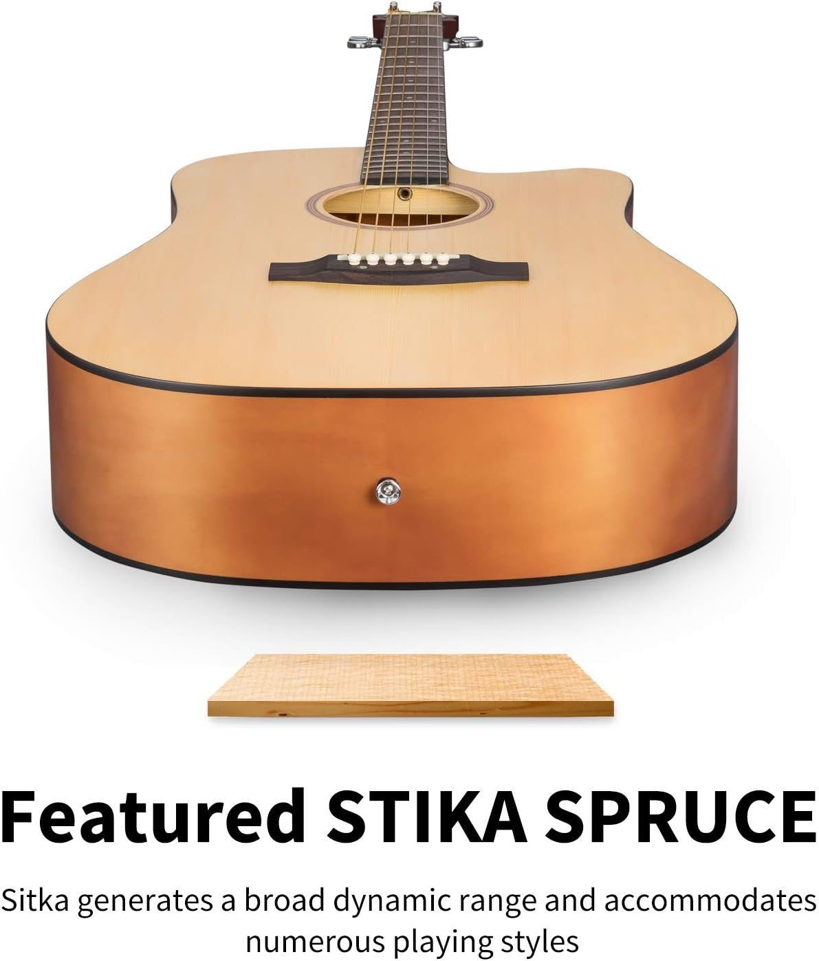41in 4/4 Full Size Acoustic Guitar Starter Kit Cutaway w/ Bag