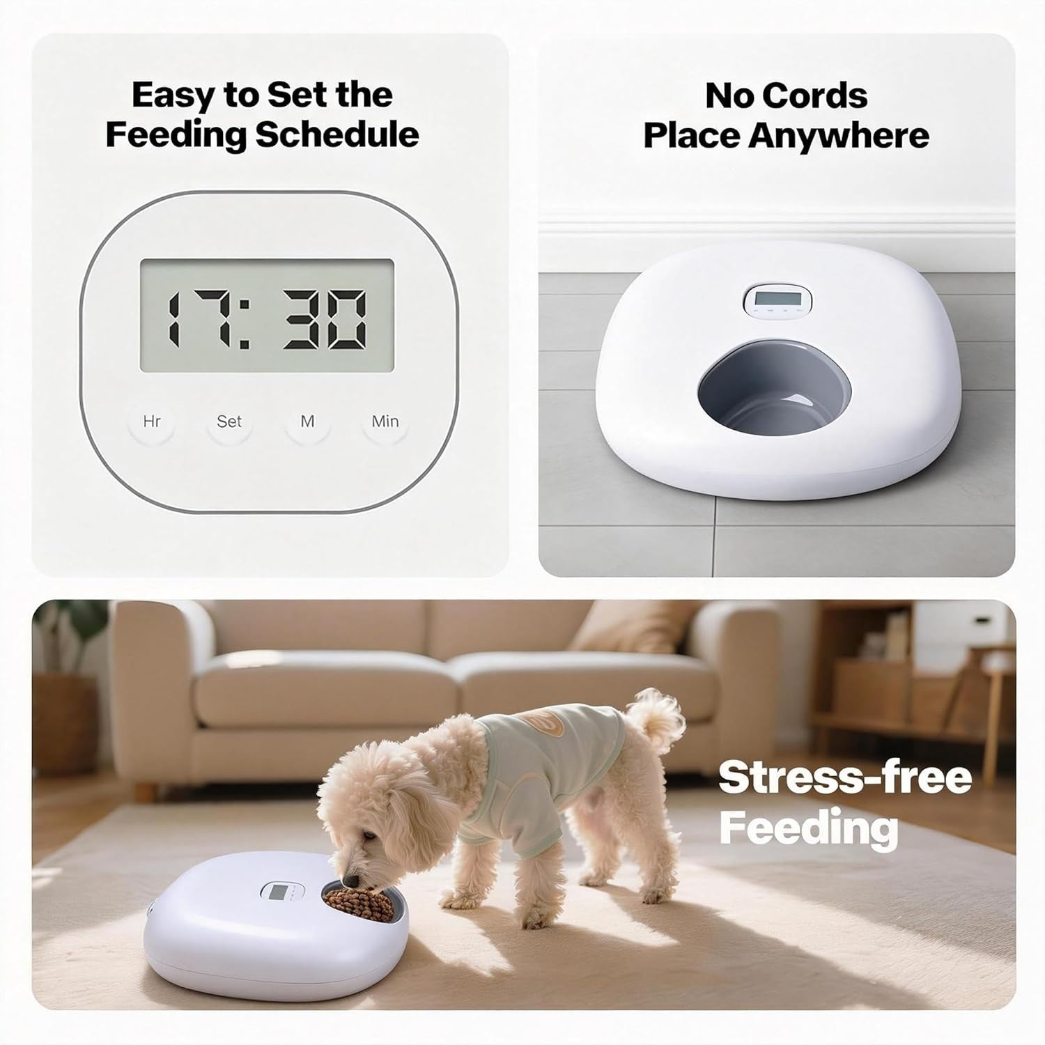 Automatic Wet Cat Feeder 6 Meal Timer Food Dispenser Ice Pack Fresh