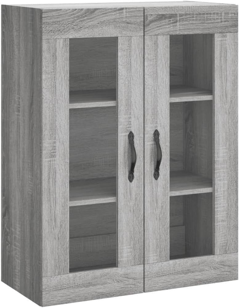 Wall-Mounted Grey Sonoma Cabinet with 3 Doors – Modern Compact Storage