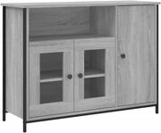 Modern Grey Sideboard Cabinet Storage Unit with Doors Shelves 100cm
