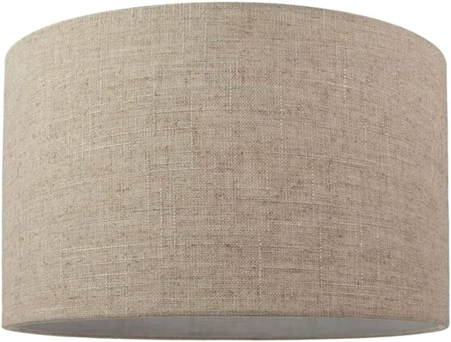 Natural Oatmeal Linen Drum Lampshade 40cm x 28cm Interior Lighting Decor