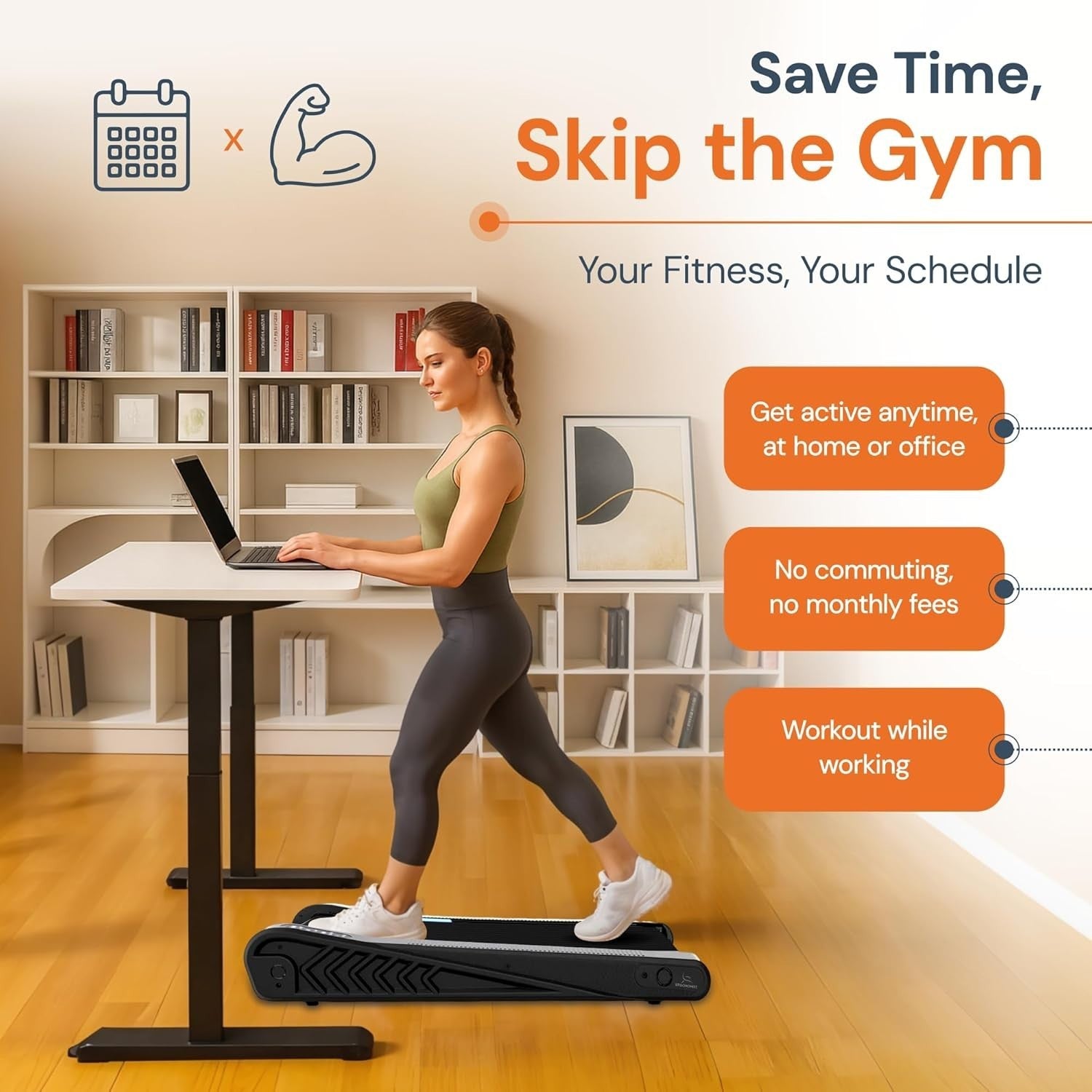 Under Desk Treadmill Mini Portable Electric Walking Pad Home Office Gym