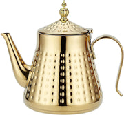 1.2L Gold Stainless Steel Teapot with Infuser Hammered Tea Pot 5 Cup