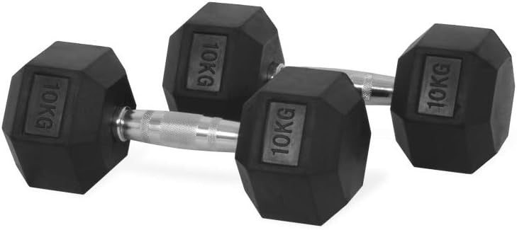 Hex Dumbbells Set with Rack 2.5–25kg Rubber Coated Home Gym Weights