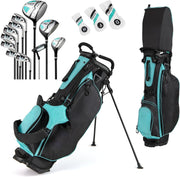 Ladies Right Hand Golf Club Set 12pc 460cc Driver Hybrid Irons Stand Bag