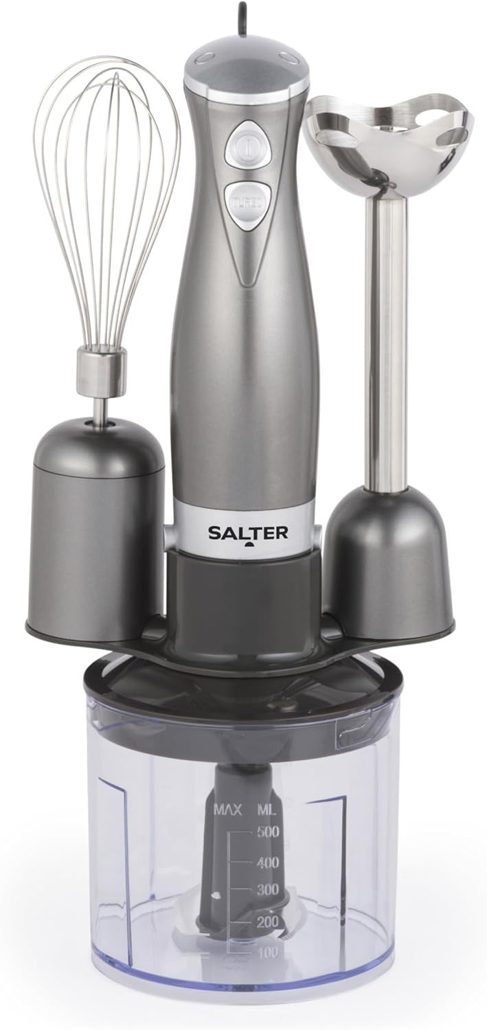 3-in-1 Hand Blender Set | Whisk, Food Processor & Chopper, 500ml Bowl