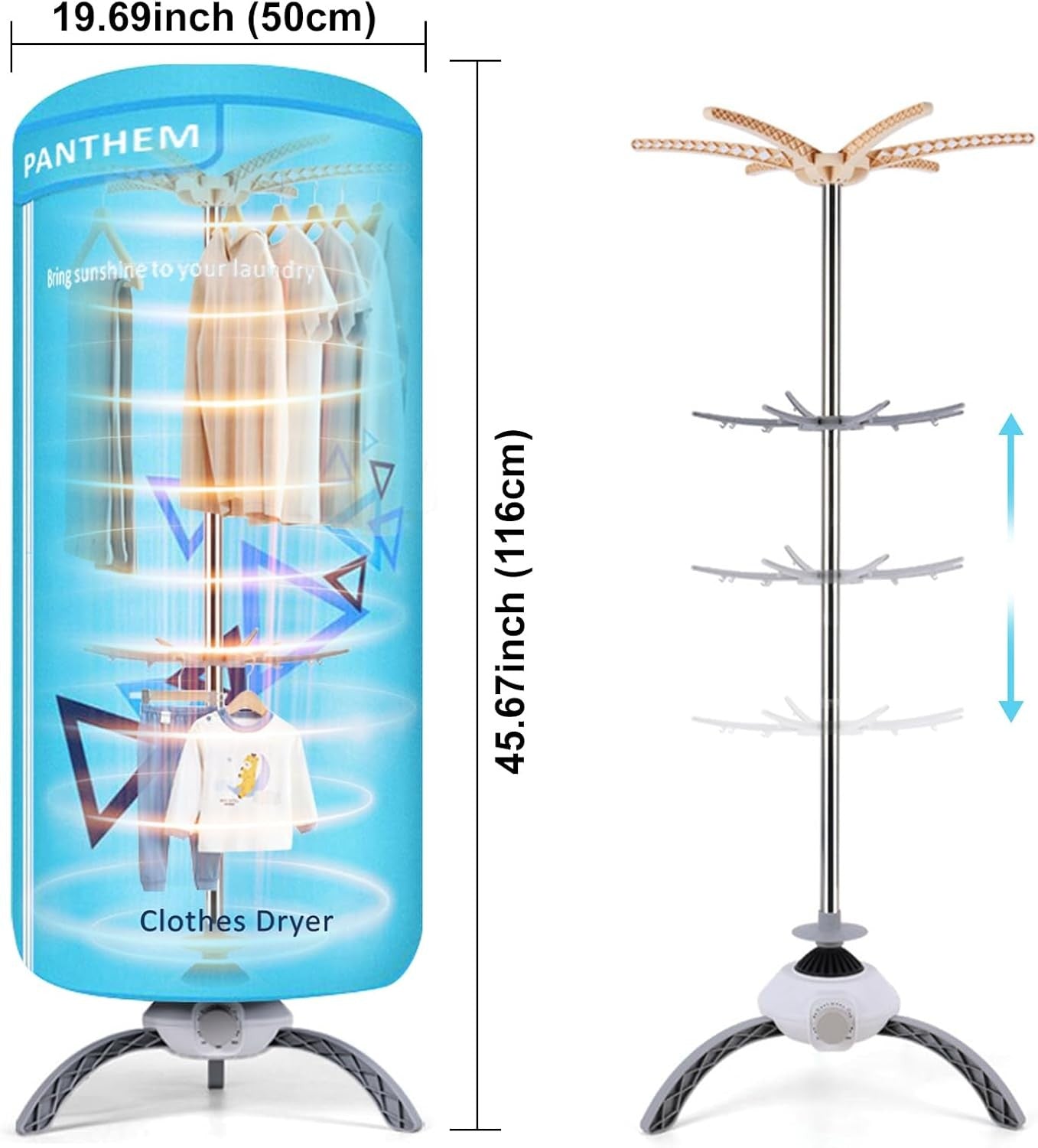 900W Portable Electric Clothes Dryer Compact 2 Tier Heated Rack 12kg Indoor