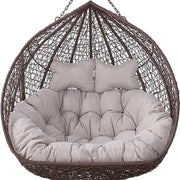 2 Seater Egg Chair Cushion Waterproof Thick Swing Seat Pad 150x110cm Grey