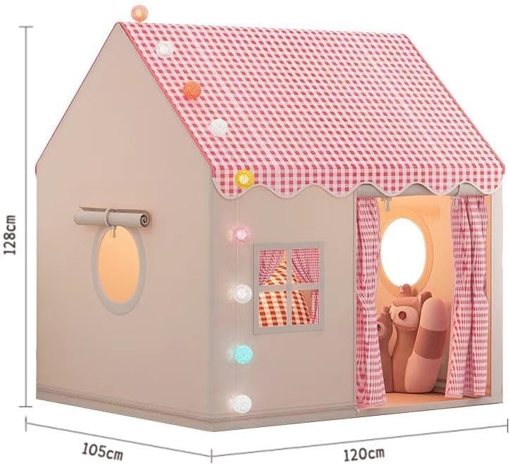 Girls Play Tent with LED Lights Indoor Outdoor Pink Playhouse Ages 3+