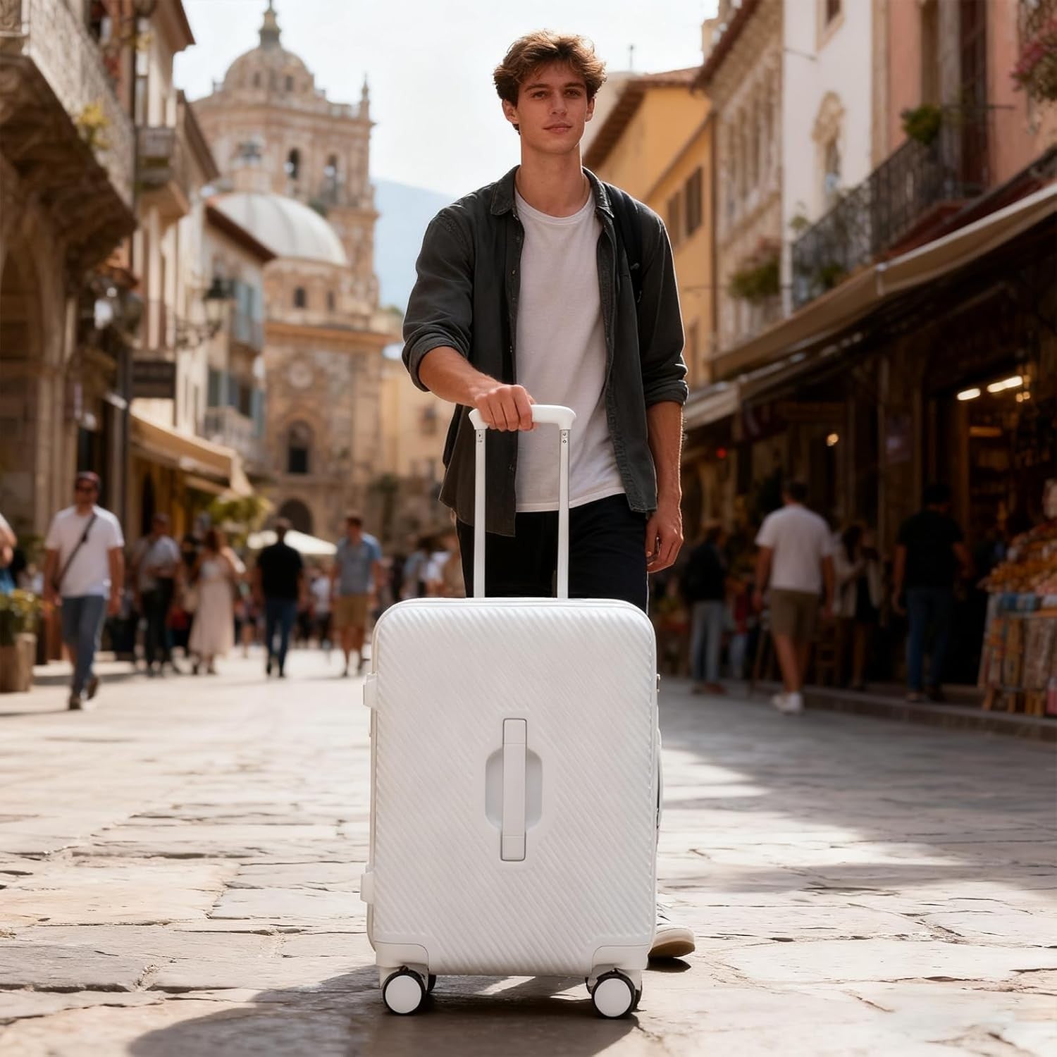 26” Expandable Trunk Hard Shell Checked Suitcase TSA Lock Spinner