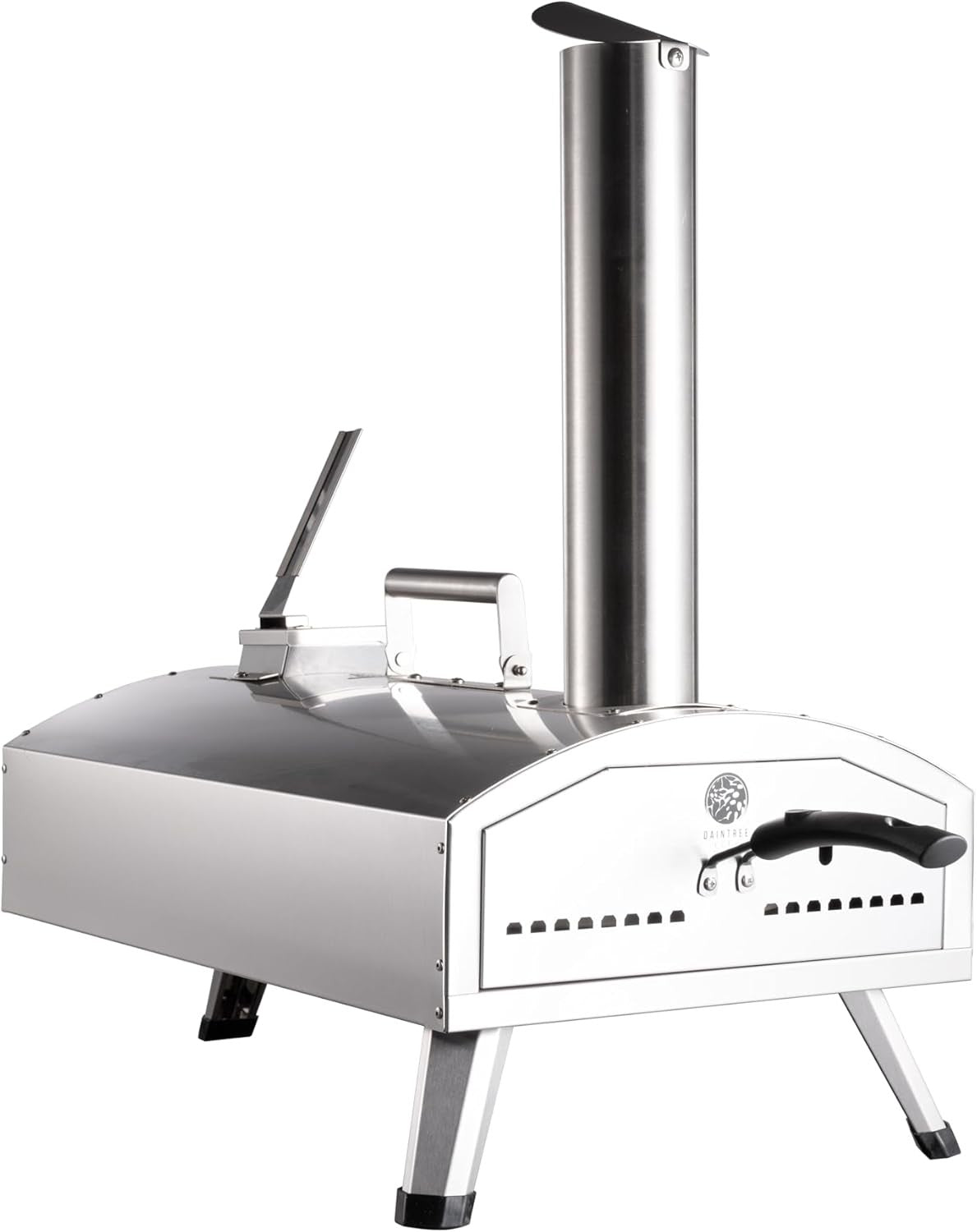 12" Dual Fuel Pizza Oven | Gas + Wood Fired Outdoor BBQ Grill w/ Paddle & Cover