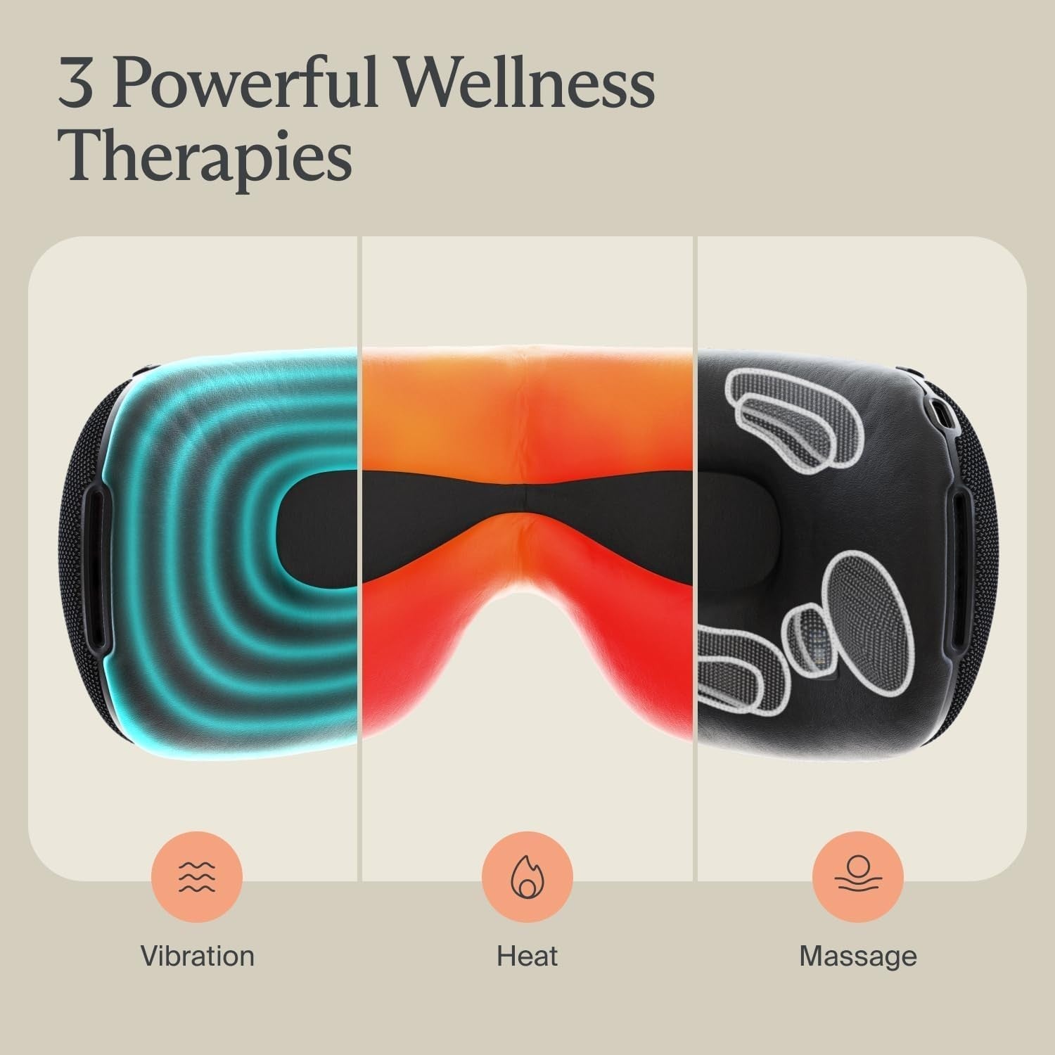 Smart Heated Eye Mask Temple Massage Blackout Sleep Aid Headache Relief
