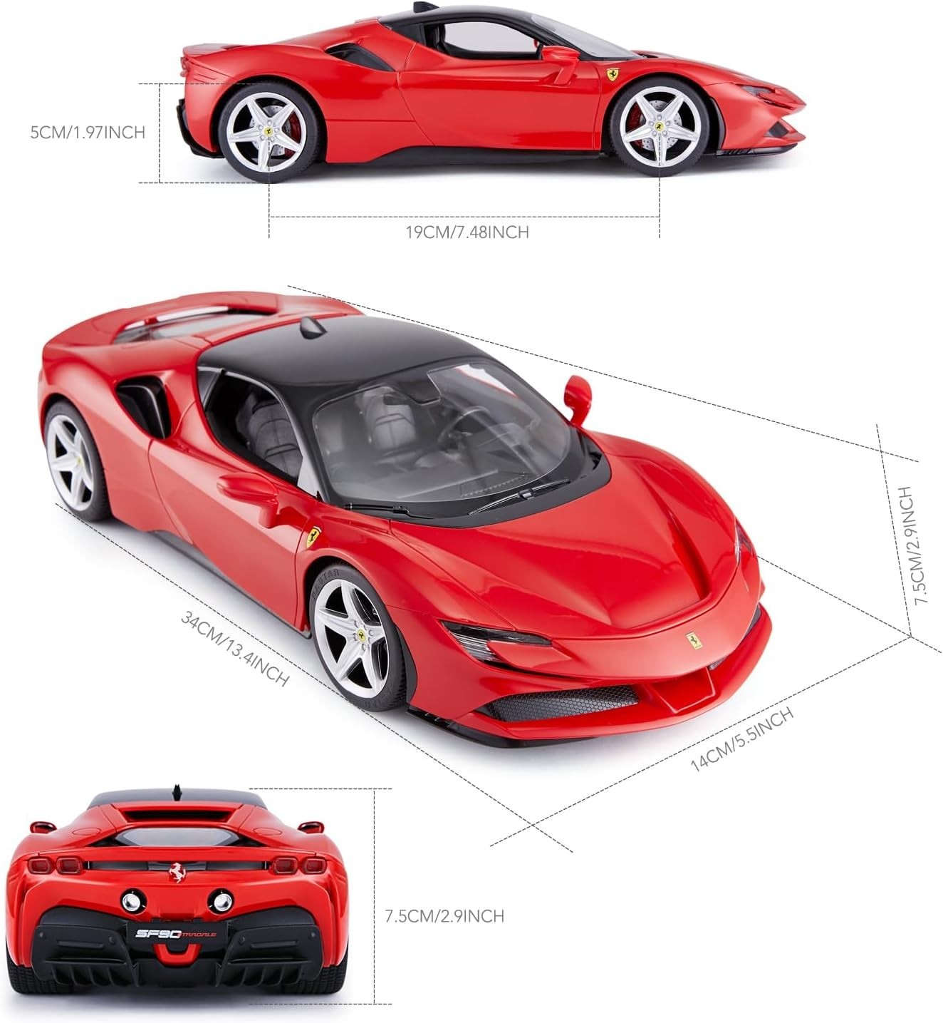 1:14 Scale RC Car – Red SF90 Stradale Remote Control Toy for Boys & Collectors