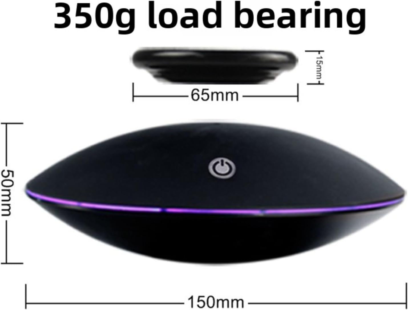 Magnetic Levitation Display Stand Black, Floating Rotating LED Showcase