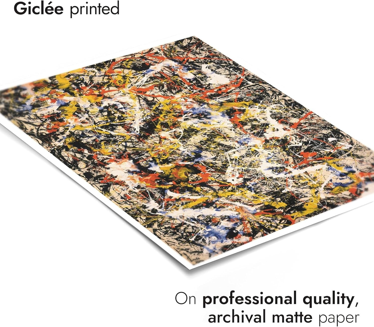 Convergence Jackson Pollock Print Abstract Expressionist Wall Art 84x59cm