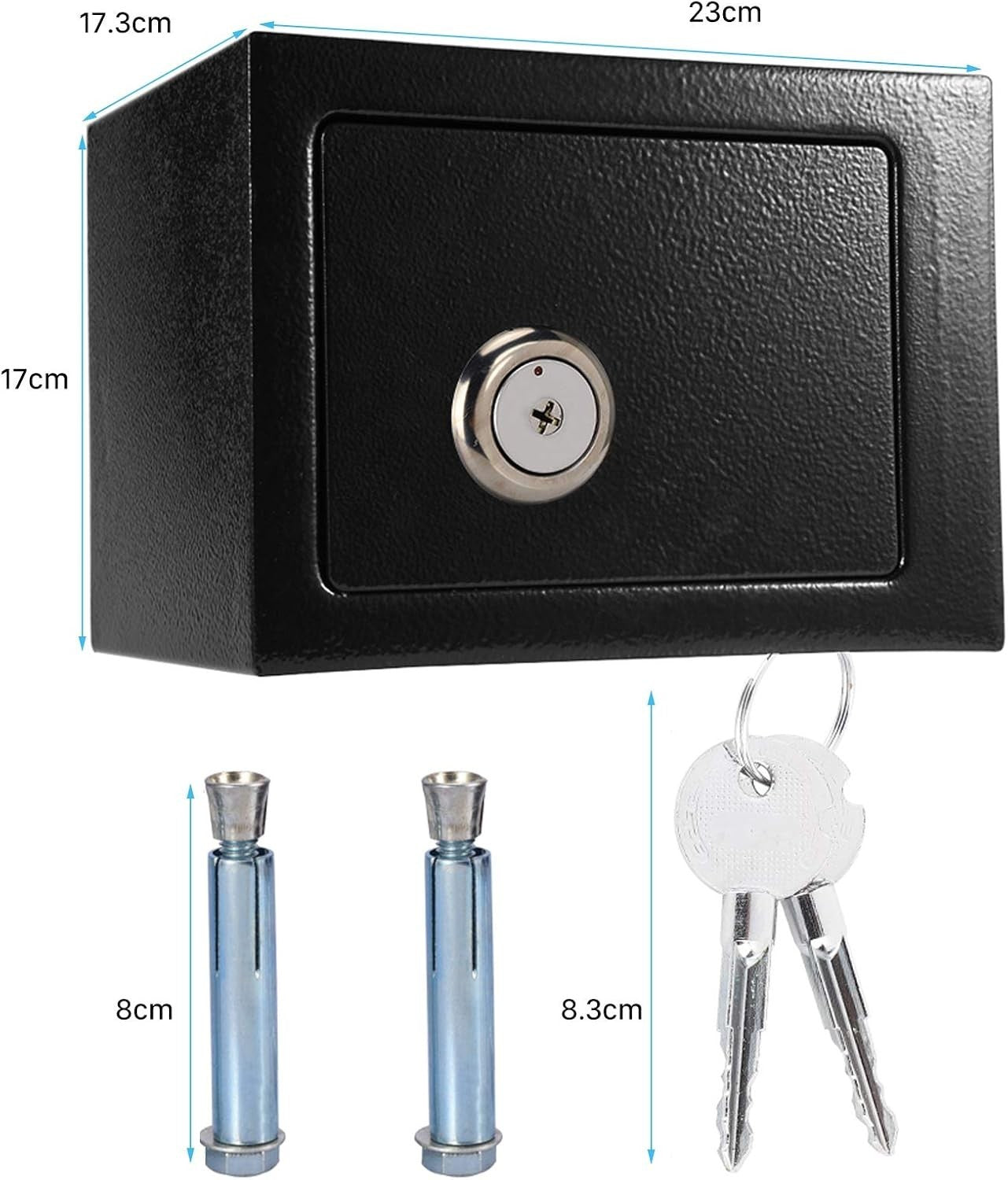 Small Steel Safe Box Key Lock Security Cash Jewelry Document Storage