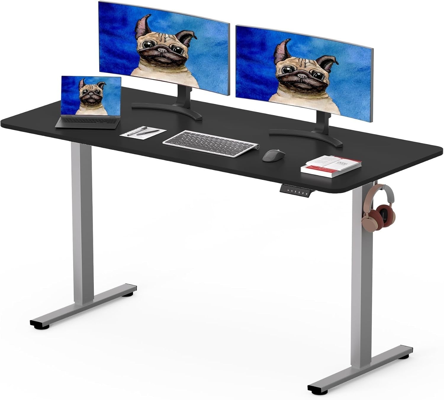 Electric Standing Desk 140x80cm Adjustable Sit Stand Table with Memory