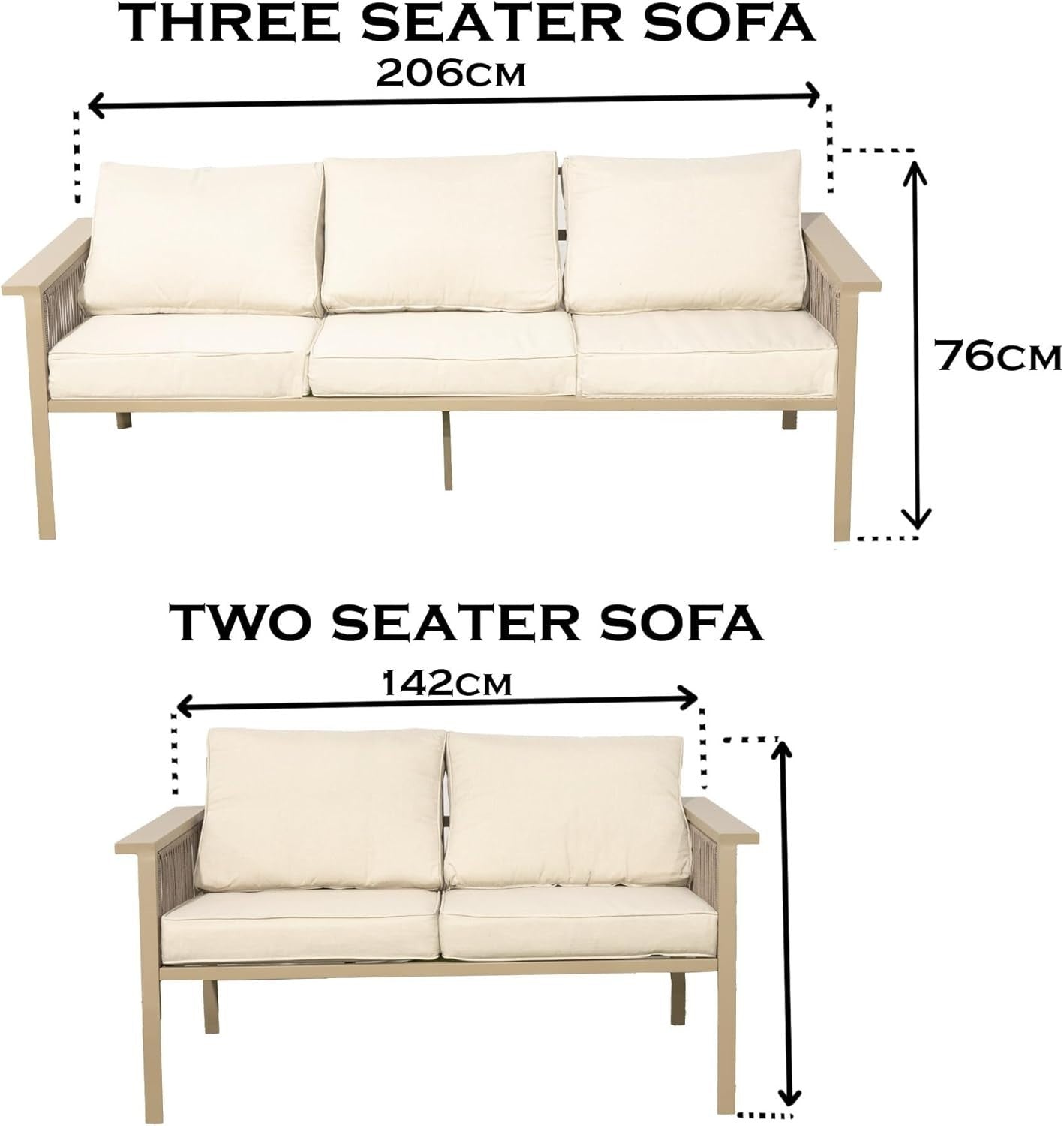 7 Seater Outdoor Patio Rattan Sofa Set Weatherproof Lounge Garden Furniture