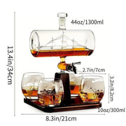 Luxury Globe Whiskey Decanter Set w/ Tap & 4 Glasses Bar Gift Home Party