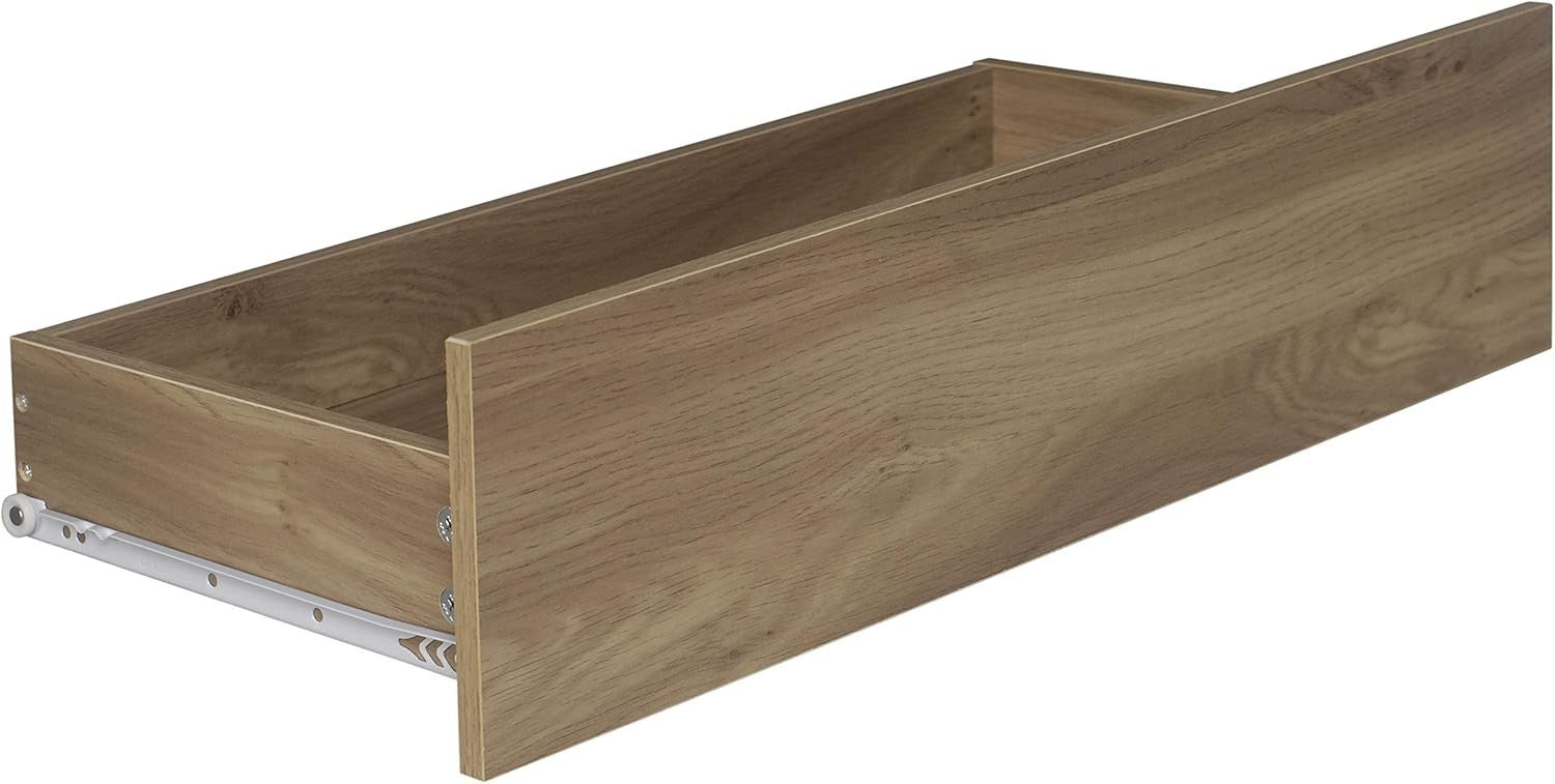 Tall Oak Chest of 4 Drawers Bedroom Storage Unit Modern No Handle Cabinet