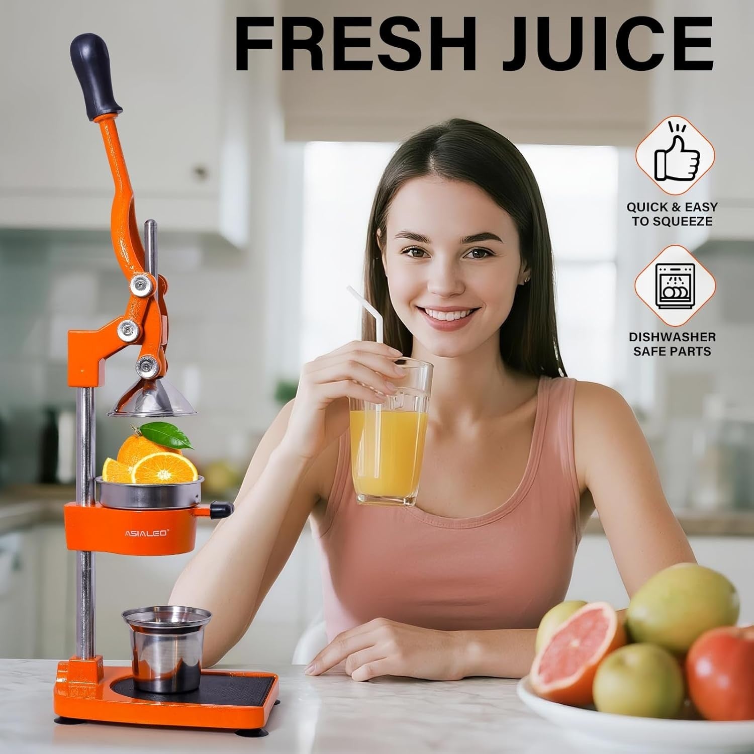 Heavy Duty Manual Citrus Press Countertop Juicer for Orange Lemon