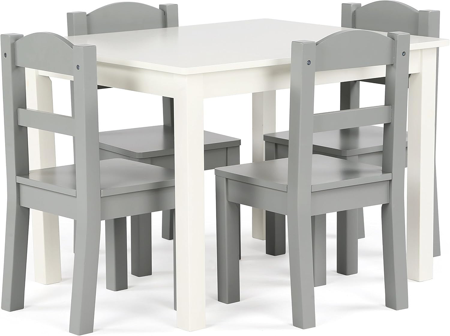 Kids Wooden Table & 4 Chairs Set for Learning, Play, Meals – Easy Clean