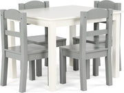 Kids Wooden Table & 4 Chairs Set for Learning, Play, Meals – Easy Clean